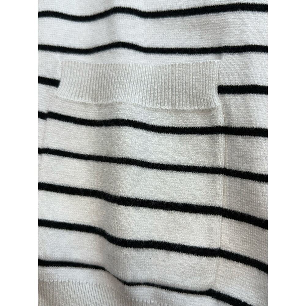 Draper James RSVP Button Front White Black Striped Preppy Coastal Cardigan 3X - Picture 9 of 12